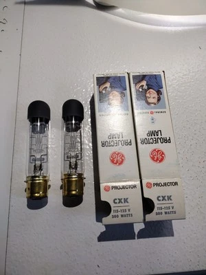 CXK  "2-pack"  CXY projector lamp projection light bulb 115-125v 300w, G.E. - Image 1 of 3