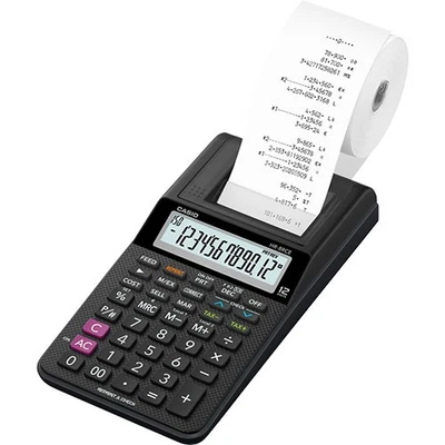 Casio Hr-8Rce 12 Digit Mini Printing Calculator Black HR-8RCE-BK-W-EC - Image 1 of 3