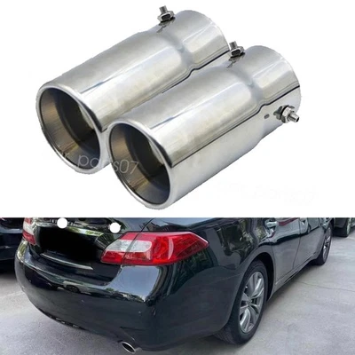 For Infiniti M45 M56 1.5"-2.7" Car Exhaust Pipe Tip Rear Tail Throat Muffler 2PC Foto 1 de 4