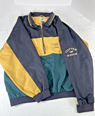 Cutter & Buck White Eagle Club Tri-Color(Black Gold Green) Half Zip Windbreaker  - Image 1 of 4
