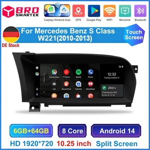 For Mercedes Benz S-Class W221 NTG 3.5 10.25" Android 14 64GB Car Stereo GPS 4G - Bild 1 von 17