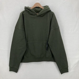 HOURS Hoodie Herren Large olivgrün 100% Baumwolle Pullover Kängurutasche Fleece - Bild 1 von 12