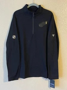 Men’s XL NWT Detroit Red Wings Fanatics Authentic Pro 1/4 Zip Jacket Black - Picture 1 of 9