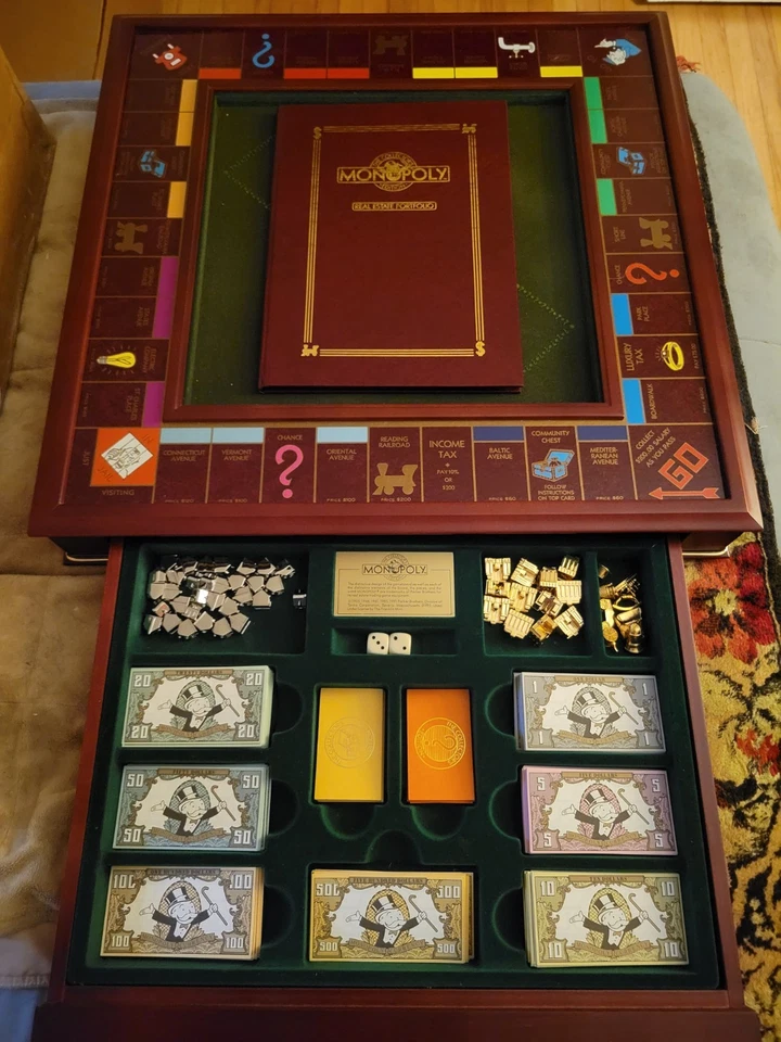 1991 Franklin Mint Deluxe Monopoly Collector's Edition Wood Board Game New - Image 1 of 1