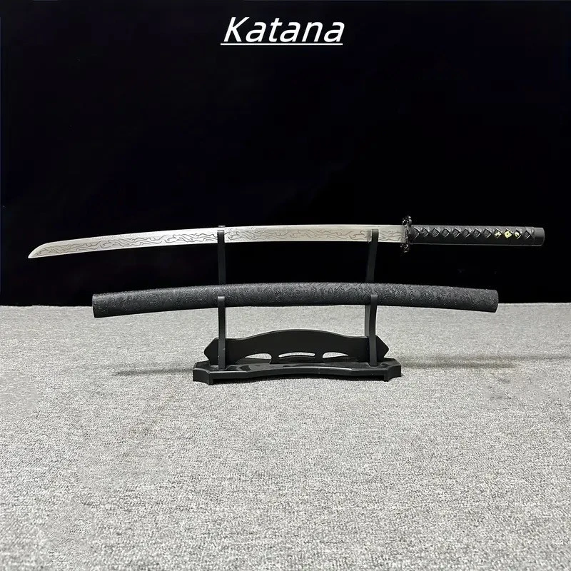 Espada Ninja Japonesa Katana Tanto Aço Dobrado Forjado com Argila Temperada - Imagem 1 de 4
