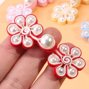 10PCS Chinese Flower Pearl Frog Button Cheongsam Tang Suit Hanfu Sewing Button - Picture 1 of 46