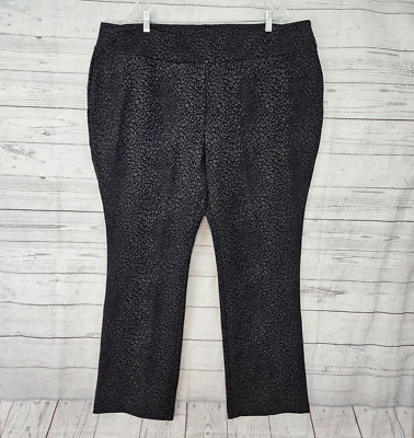 Soft Surroundings Womens Mini Boot Ponte Knit Pants Sz 3X Black Gray Pull On - Image 1 of 4
