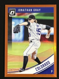 Jonathan Gray 2018 Panini Donruss Optic Orange Prizm SP 105/199 #90 Rockies