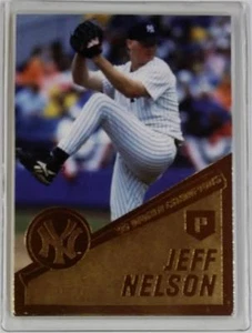 2000 Danbury Mint Jeff Nelson 1999 Yankees Championship 22KT tarjeta de oro #18 - Imagen 1 de 1