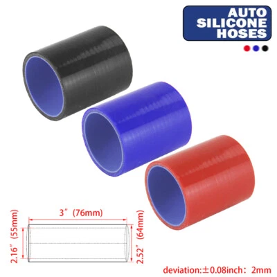 55mm ID Straight Silicone Hose compatible with Aluminum Copper Lead Steel Pipe - Image 1 of 4