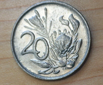 1985 South Africa 20 Cents Protea Flower - Image 1 of 4