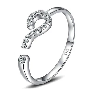 Ring Punkt D' Mark Versilbert 925. Verstellbare Größe - Picture 1 of 1