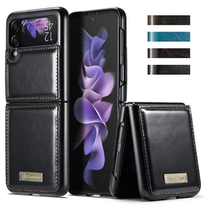 CaseMe Retro PU Leather Case Wallet Phone Cover Holder For Samsung Z Flip 3 5G - Photo 1 sur 16