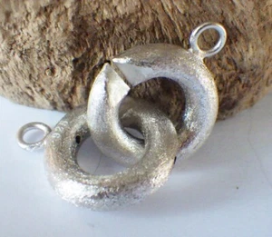 SCHMUCK-STCK Silber Schließe Ringe matt Verschluss 2 Ringe - Bild 1 von 3