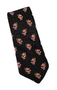 Holiday Traditions Hallmark Mens Necktie Santa Black Christmas 3.5"X60" Neckwear - Picture 1 of 8