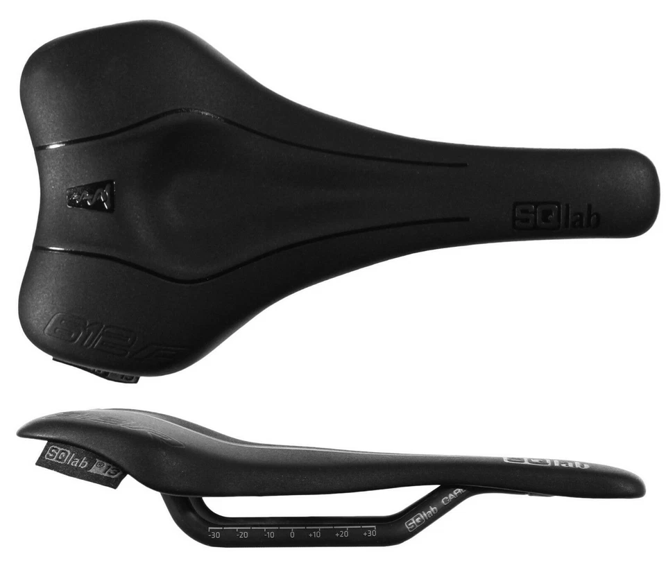 Sillín de asiento de bicicleta SQlab 612 Ergowave R rieles de carbono 130 mm de ancho negro Foto 1 de 1