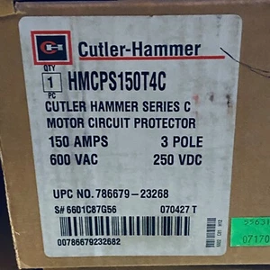 CUTLER HAMMER HMCPS150T4C MOTOR PROTECTOR 3POLE 150A 600V 250VDC NEW READY - Picture 1 of 1