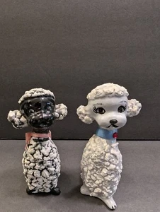 VTG Pair Classy Blue & Black Lady Poodle Figurines 4"H - Picture 1 of 16