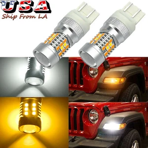 7443 Bombilla de giro LED ámbar blanco DRL para Jeep Wrangler JL 2018-2021 - Imagen 1 de 9