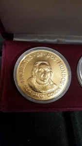 Encuentro de dos mundos Christobal Colon Bronze 24k GOLD PLATED - Picture 1 of 2