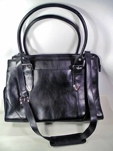 Wilson Aktentasche Leder schwarz Leder Schulterriemen mit Lap Top Case - Bild 1 von 5