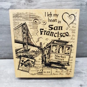 I Left My Heart in San Francisco rubber stamp. The Montage Collection K-3218 - Picture 1 of 4