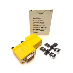 ERNI 103659 Profibus Schraubklemme Vertikalstecker 9-polig D-Sub Stecker gelb - Bild 1 von 6