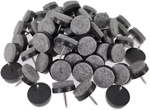 40PCS Black 20mm Furniture Felt Pad Heavy Duty Nail-on Slider Floor Protector - Picture 1 of 7