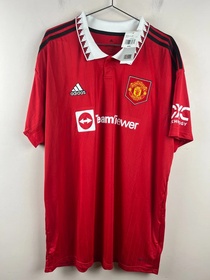 MENS 22/23 ADIDAS AEROREADY MANCHESTER UNITED MUFC SOCCER Jersey 2XL RED