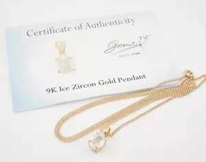 Beautiful Gems TV 9ct Gold Ice Zircon Pendant Necklace with Certificate - Picture 1 of 4
