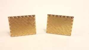 Gemelos grabados con sello dorado cuadrado clásico vintage accesorio de joyería para hombre - Imagen 1 de 6