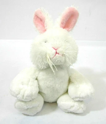 Ganz Webkins Lil Kinz White Bunny Rabbit 7" Pink Ears Easter Spring HS078  - Image 1 of 4