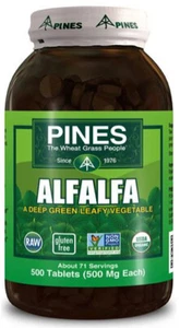 Pines Organic Alfalfa 500mg 500 Tablets (06/2029) - Picture 1 of 1