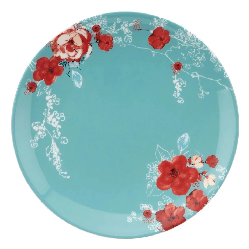  Turquoise Floral Luncheon Salad Plate Chirp by LENOX   - Image 1 of 1