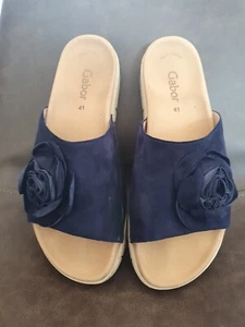Gabor Pantolette Farbe Dunkelblau mit BLUMENAPPLIKATION Gr. 41 - Bild 1 von 2