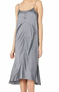$102 NeverEven Para Mujer Gris Liso Satén Cosido Sin Mangas Vestido Sin Mangas Talla Grande - Imagen 1 de 1