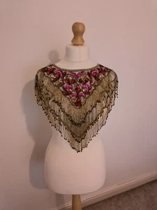 Embroidered Shawl Vintage 80s - Picture 1 of 3