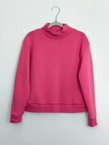 Crewcuts Girls Sweatshirt L Cotton Blend Pink Funnel Neck Long Sleeve Pullover - Picture 1 of 4