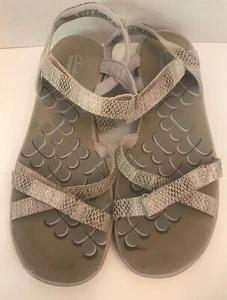 Clarks Collection graue neutrale Damen-Riemchensandale Freizeit Größe US 9 / EU 40 - Bild 1 von 7
