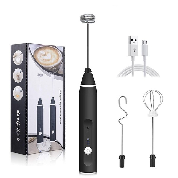 Dual Head Electric Egg Beater Milk Frother USB Charging Mixer For Coffee Drink Photo Related