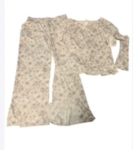 JESSICA SIMPSON | LONG SLEEVE WIDE LEG 2PC LOUNGEWEAR | PINK PAJAMA | SIZE S - Picture 1 of 4