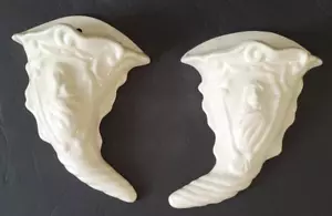 Juego de Bolsillos de Pared Cornucopia Cerámica De Colección con Crema Facial Mujer 10” Alto x 7” L - Imagen 1 de 14