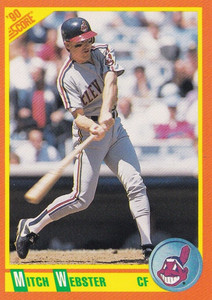 Mitch Webster Cleveland Indians Score # 4T 1990 Baseball Card