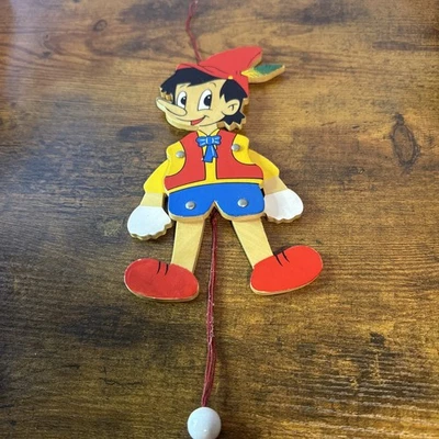 迪士尼匹诺曹拉木偶装饰复古玩具趣味木材 — 第 1/4 张图片