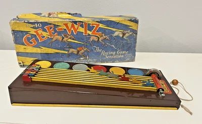 1920s GEE-WIZ No.40 - HORSE RACING GAME Tin Litho Simulator Wolverine - WORKING! - Image 1 of 4