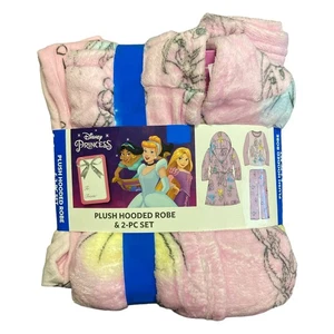 Disney Princess Girl's 3 Piece Hooded Robe & Pajama Set - Picture 1 of 2