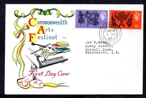 GB - 1965 Commonwealth Arts Festival non fosforo Isola di Wight copertina primo giorno - Foto 1 di 2