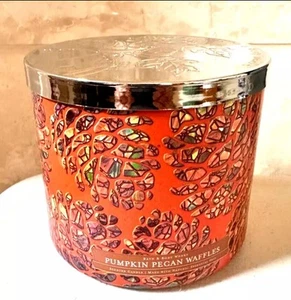 Bath & Body Works PUMPKIN PECAN WAFFLES 3 Wick Candle Scented 14.5 oz Spring NEW - Picture 1 of 3