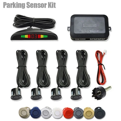 Car LED Parking Sensor Kit with 4 Radar Digital Display Obstacle Distance Alarm - Image 1 of 4