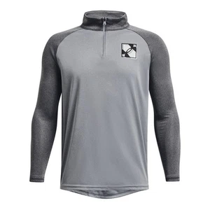 Under Armour 1361817 Boys UA Velocity 1/4 Zip Shirt, Light Heather, Youth Medium - Picture 1 of 2